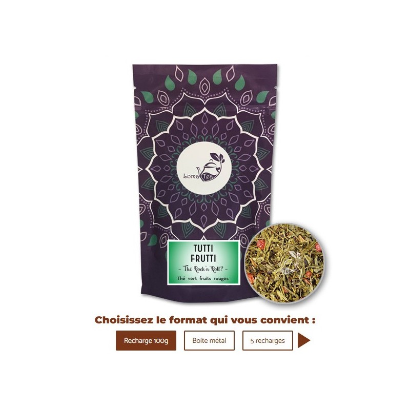 Thé vert TUTTI FRUTTI VRAC 100g - LOMATEA