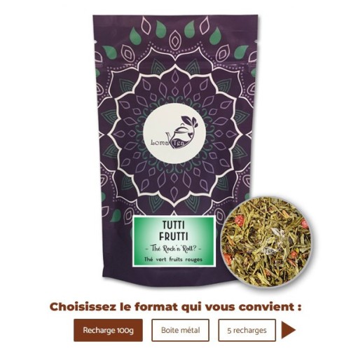 Thé vert TUTTI FRUTTI VRAC 100g - LOMATEA