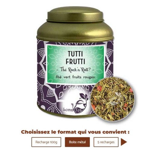 Thé vert TUTTI FRUTTI VRAC 100g - LOMATEA
