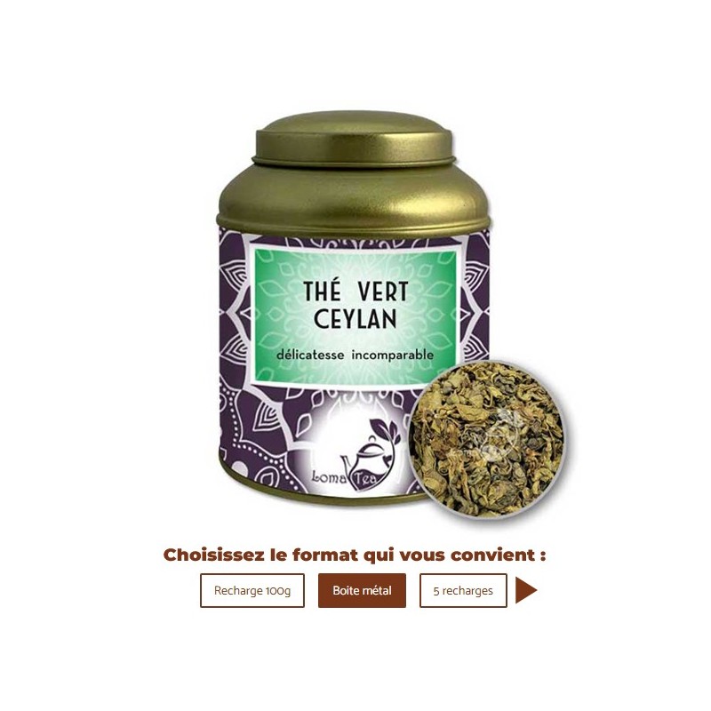 Thé vert CEYLAN MELFORT VRAC 100g - LOMATEA Thé vert CEYLAN MELFORT VRAC 100g - LOMATEA