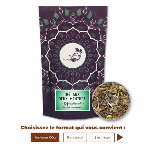 Thé vert DEUX MENTHES VRAC 100g - LOMATEA