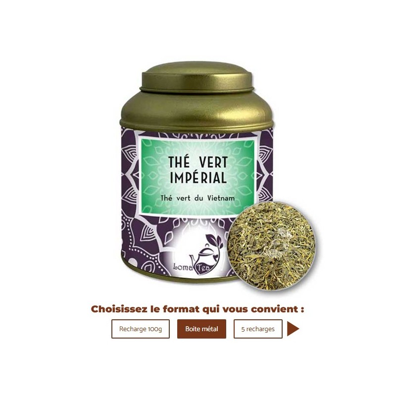 Thé vert IMPÉRIAL Vietnam VRAC 100g - LOMATEA Thé vert IMPÉRIAL Vietnam VRAC 100g - LOMATEA