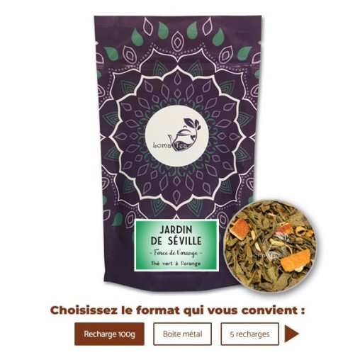 Thé vert vrac 100g JARDIN DE SÉVILLE - LOMATEA