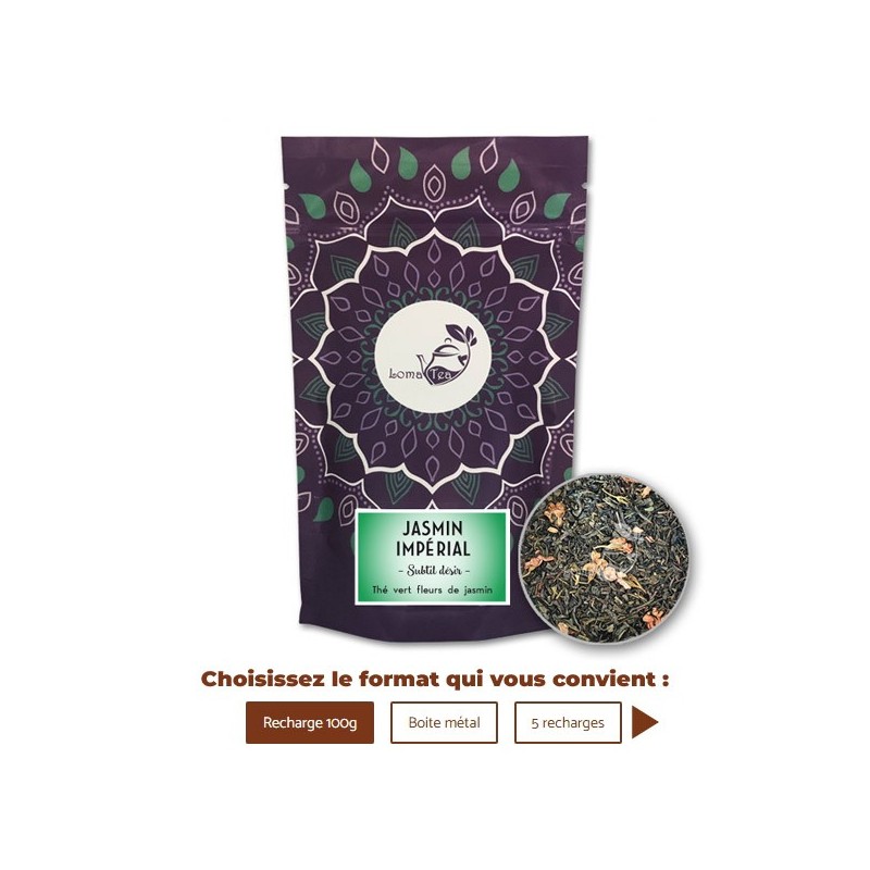 Thé vert jasmin impérial Lomatea vrac 100g