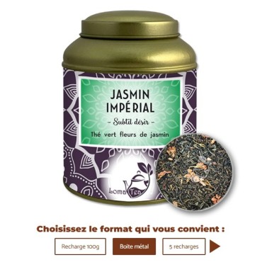Thé vert JASMIN IMPÉRIAL VRAC 100g - LOMATEA