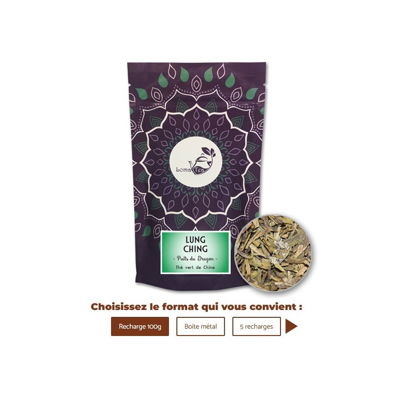 Thé vert LUNG CHING VRAC 100g - LOMATEA