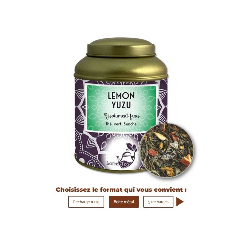 Thé Vert LEMON YUZU VRAC 100g - LOMATEA