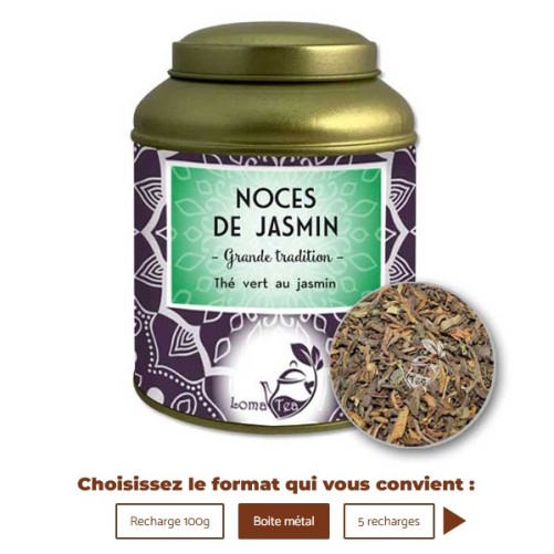 Thé vert NOCES DE JASMIN VRAC 100g - LOMATEA