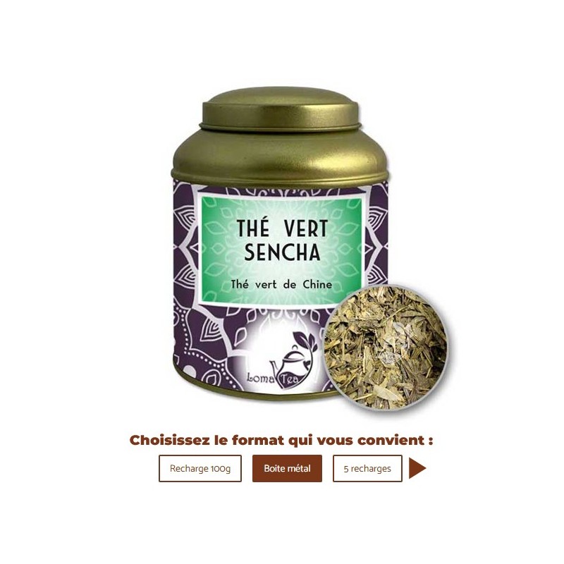 Thé vert SENCHA VRAC 100g - LOMATEA Thé vert SENCHA VRAC 100g - LOMATEA