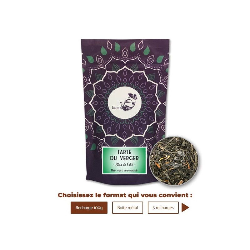 Thé vert TARTE DU VERGER VRAC 100g  LOMATEA