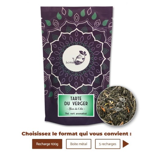 Thé vert TARTE DU VERGER VRAC 100g  LOMATEA