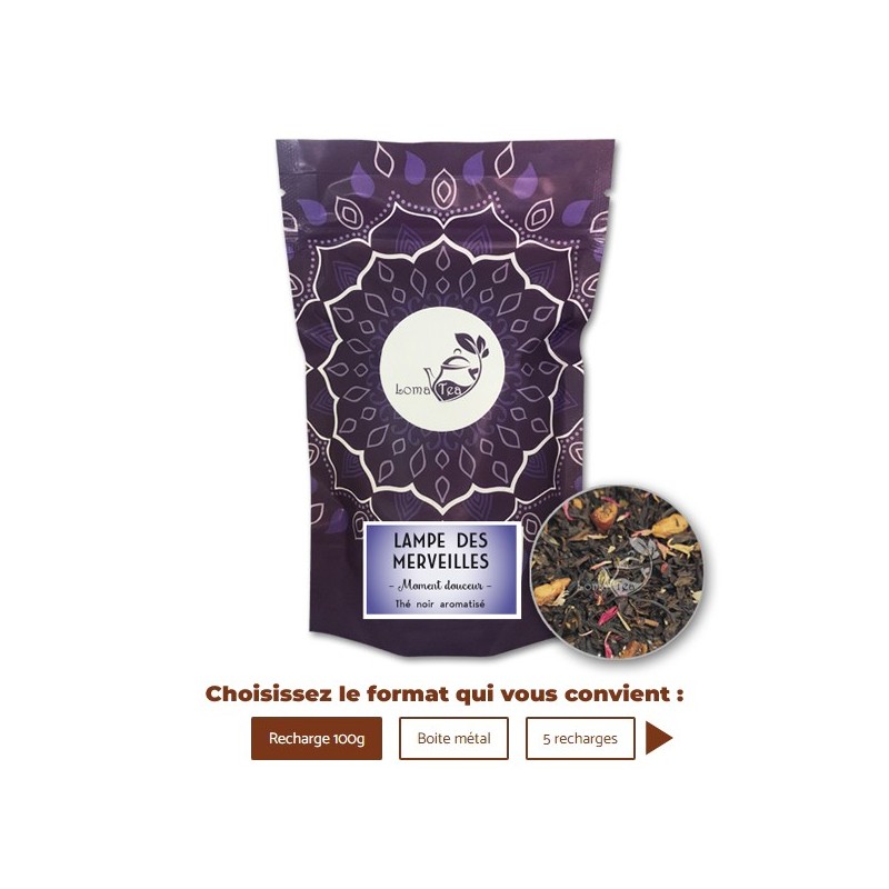 Thé noir vrac 100g LAMPE DES MERVEILLES - LOMATEA