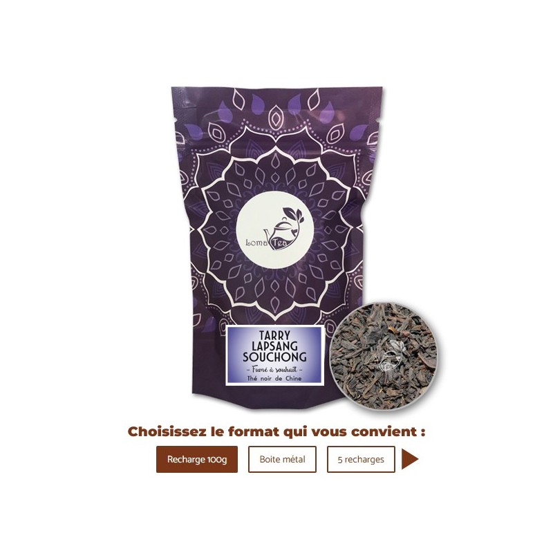 Thé noir TARRY LAPSANG SOUCHONG VRAC 100g - LOMATEA