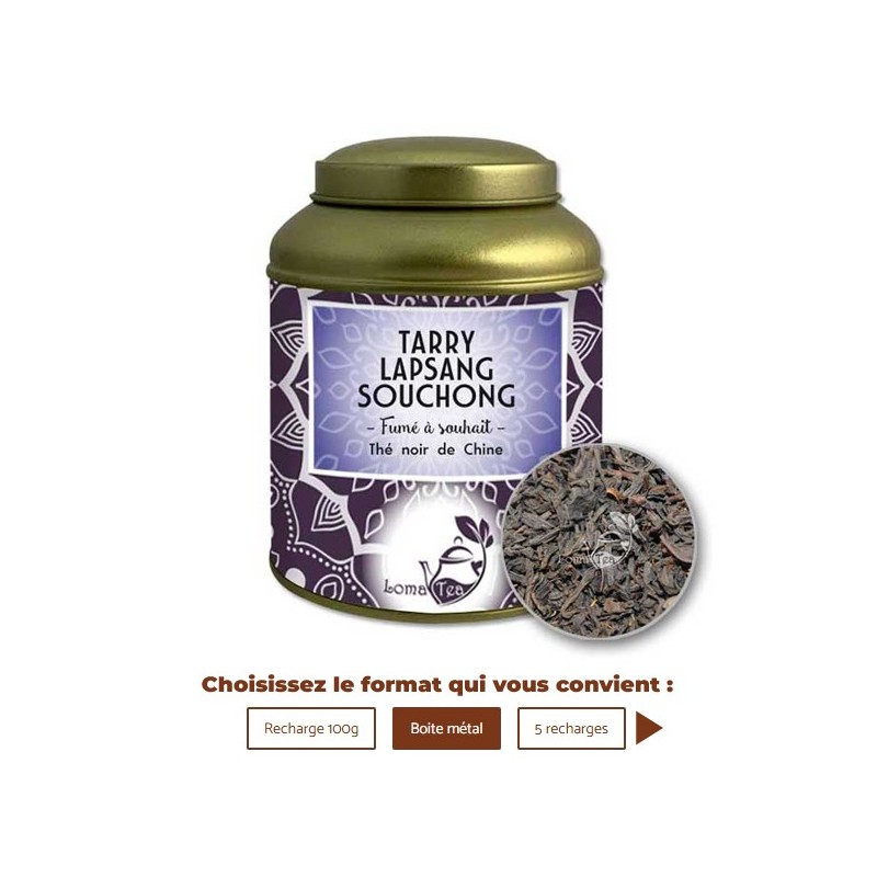 Thé noir TARRY LAPSANG SOUCHONG VRAC 100g - LOMATEA