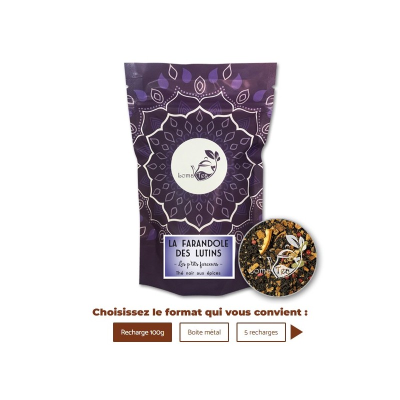 Thé noir FARANDOLE DES LUTINS VRAC 100g - LOMATEA
