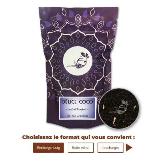 Thé noir DÉLICE COCO LOMATEA VRAC 100g