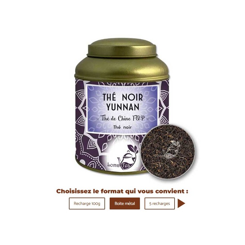 Thé noir YUNNAN VRAC 100g - LOMATEA