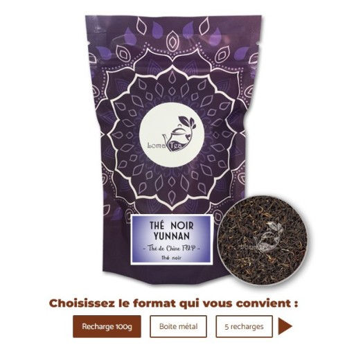 Thé noir YUNNAN VRAC 100g - LOMATEA