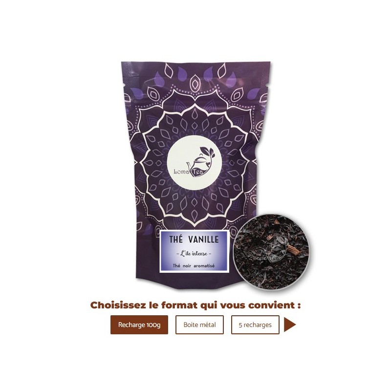 Thé noir à la VANILLE VRAC 100g - LOMATEA