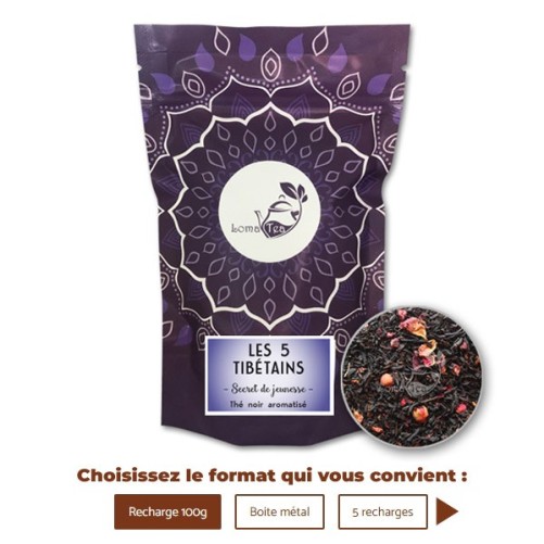 Thé noir vrac 100g LES 5 TIBÉTAINS - LOMATEA