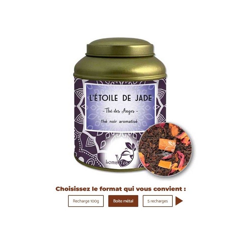 Thé noir L'ETOILE DE JADE VRAC 100g - LOMATEA Thé noir L'ETOILE DE JADE VRAC 100g - LOMATEA