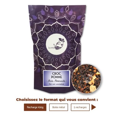Thé noir CROC POMME VRAC 100g LOMATEA