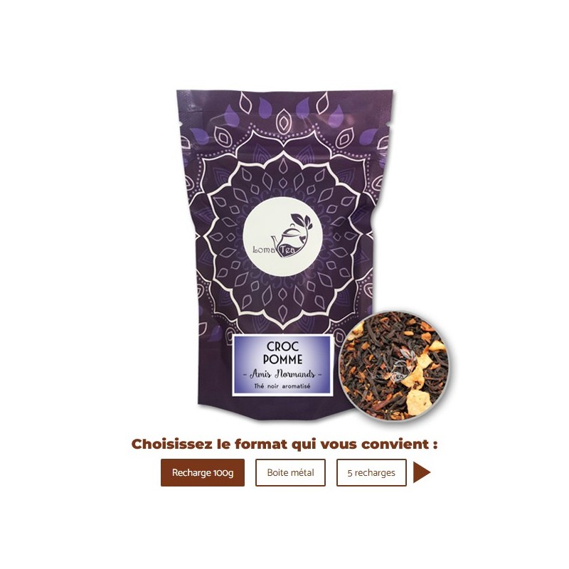 Thé noir CROC POMME VRAC 100g - LOMATEA