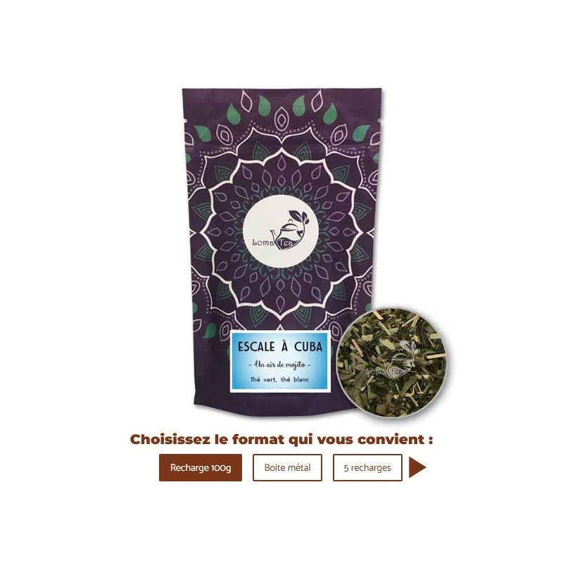 Thé blanc ESCALE A CUBA VRAC 100g - LOMATEA Thé blanc ESCALE A CUBA VRAC 100g - LOMATEA