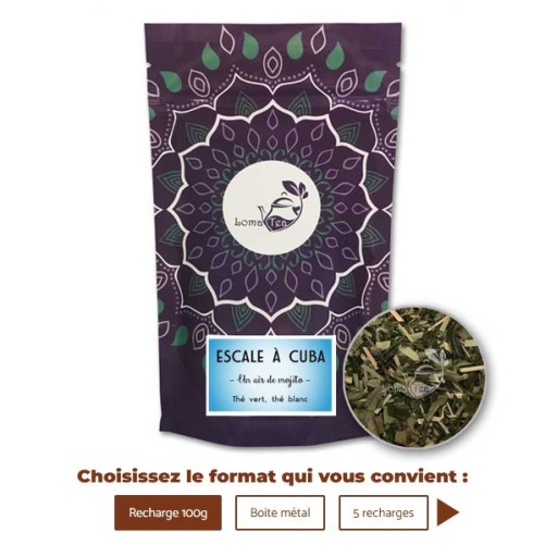 Thé blanc ESCALE A CUBA VRAC LOMATEA 100g