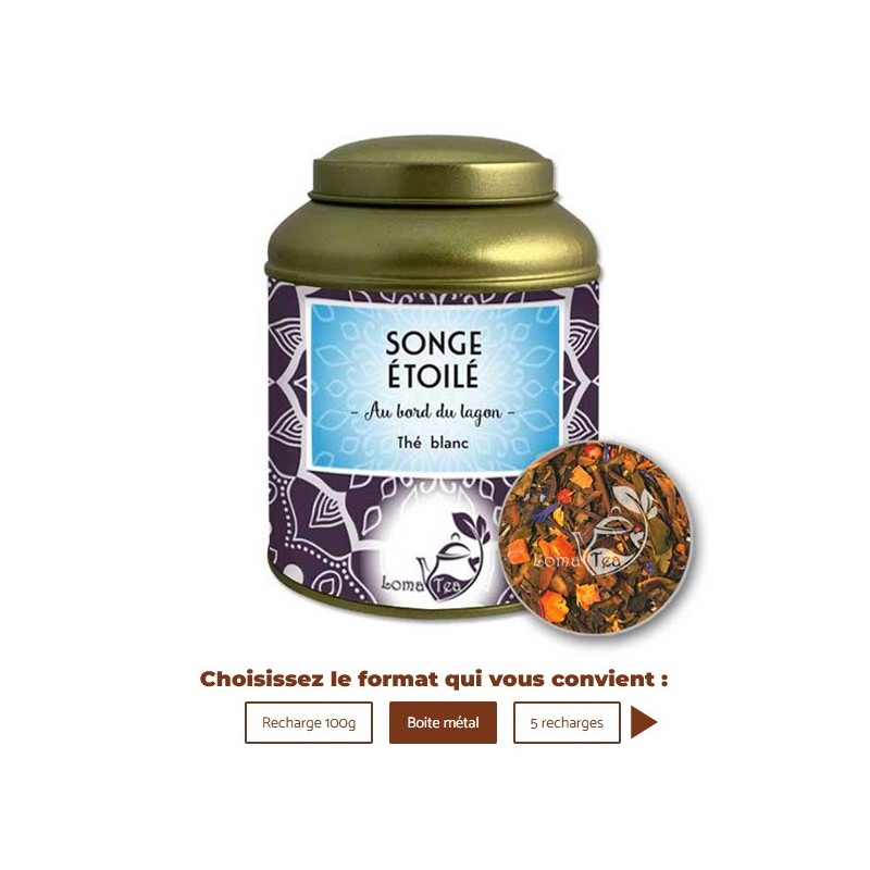 Thé Blanc SONGE ÉTOILÉ VRAC 100g - LOMATEA