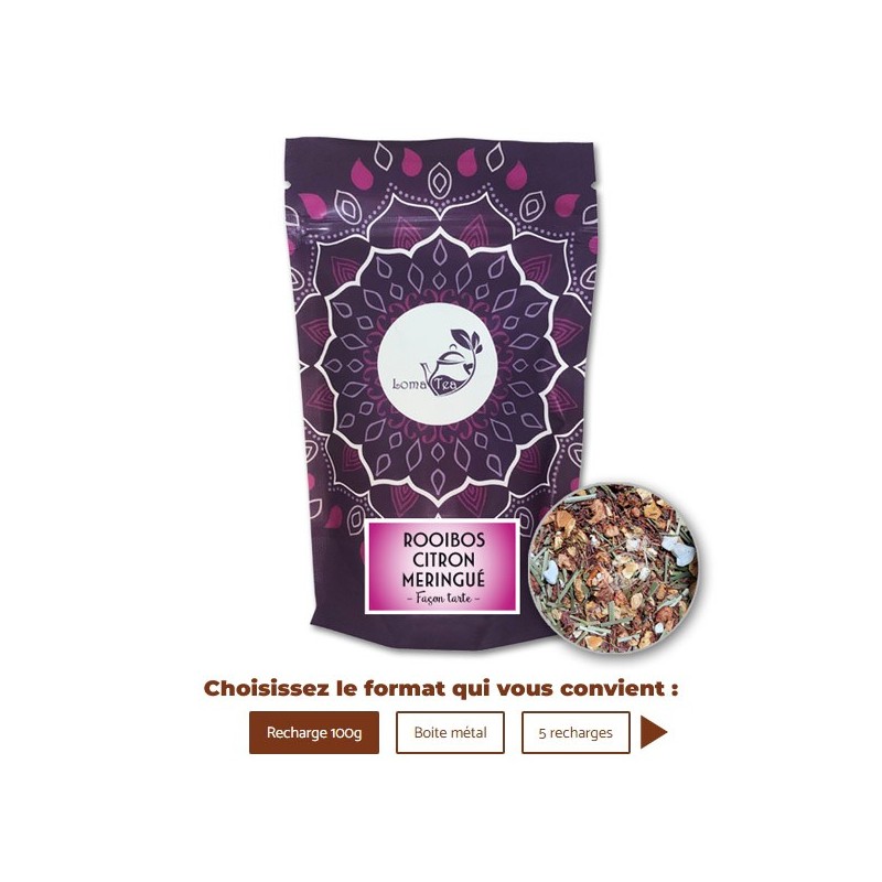 Rooibos CITRON MERINGUÉ VRAC 100g - LOMATEA Rooibos CITRON MERINGUÉ VRAC 100g - LOMATEA