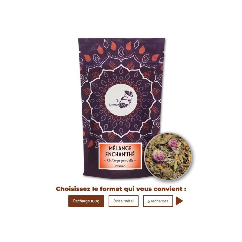 Infusion MÉLANGE ENCHAN'THÉ VRAC 100g - LOMATEA Infusion MÉLANGE ENCHAN'THÉ VRAC 100g - LOMATEA