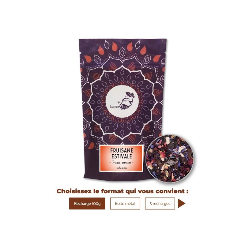 Infusion FRUISANE ESTIVALE VRAC 100g - LOMATEA Infusion FRUISANE ESTIVALE VRAC 100g - LOMATEA