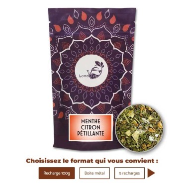 Infusion MENTHE CITRON PÉTILLANTE vrac 100g LOMATEA