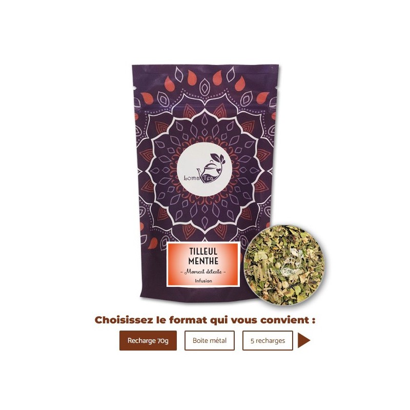 Infusion TILLEUL MENTHE VRAC 70g - LOMATEA