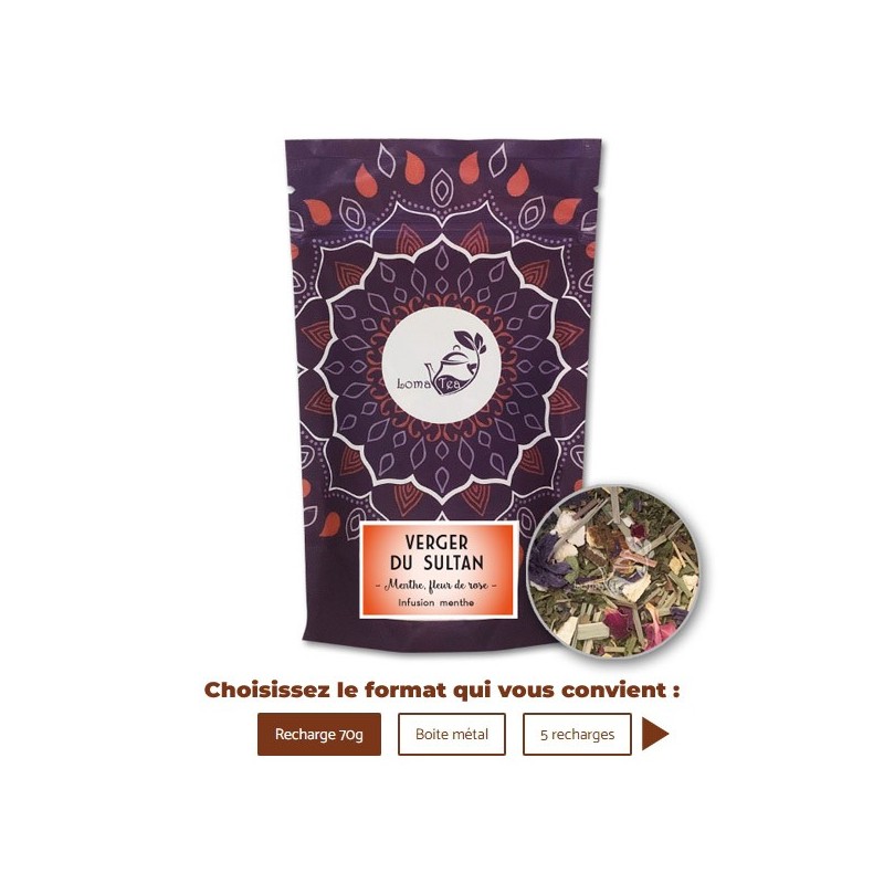 Infusion VERGER DU SULTAN VRAC 70g - LOMATEA Infusion VERGER DU SULTAN VRAC 70g - LOMATEA