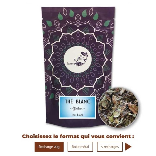Thé Blanc Pai Mu Tan VRAC 70g - LOMATEA