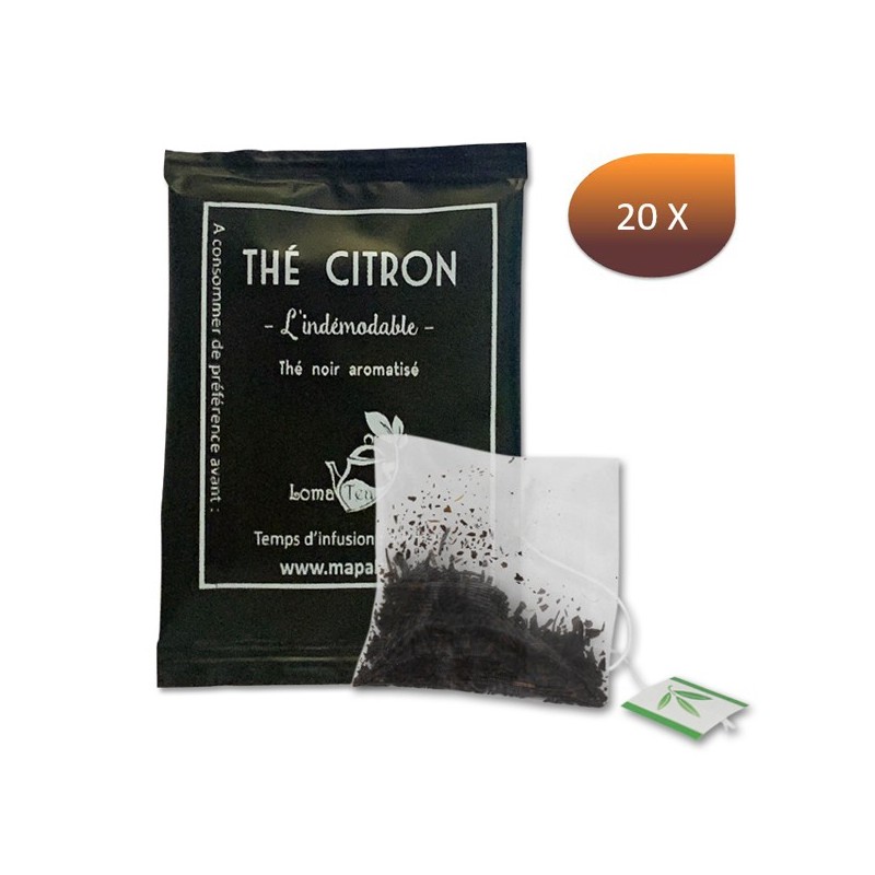 Thé noir au CITRON x 20 infusettes individuelles - LOMATEA