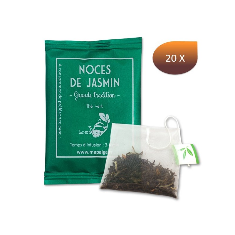 Thé vert NOCES DE JASMIN x 20 infusettes individuelles - LOMATEA