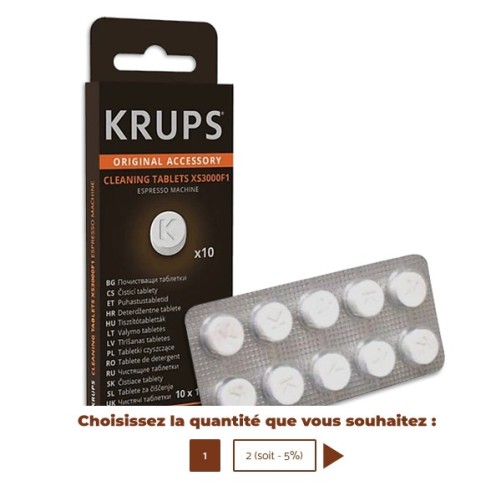 KRUPS 10 tablettes de nettoyage XS300010