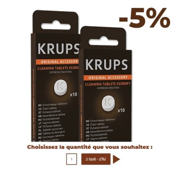 KRUPS 10 tablettes de nettoyage XS300010