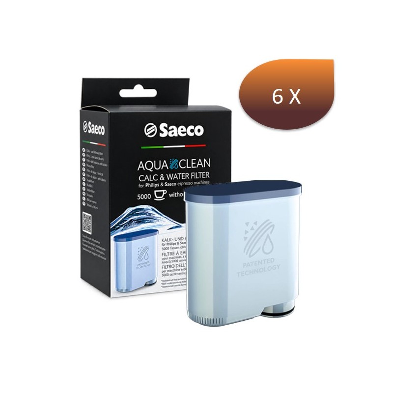 Lot de 6 x Cartouche filtrante Aquaclean CA6903/10 - 421946039401 / 421944050461 - SAECO PHILIPS