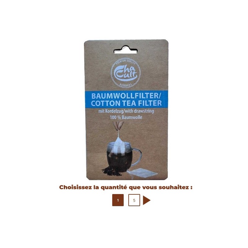 Filtre à thé en coton réutilisable 94121 - CHA CULT Filtre à thé en coton réutilisable 94121 - CHA CULT