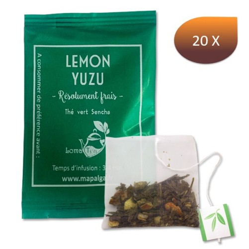 20 infusettes individuelles thé vert LEMON YUZU - LOMATEA