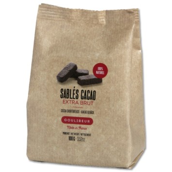 Sachet kraft de sablés CACAO Extra Brut 100g