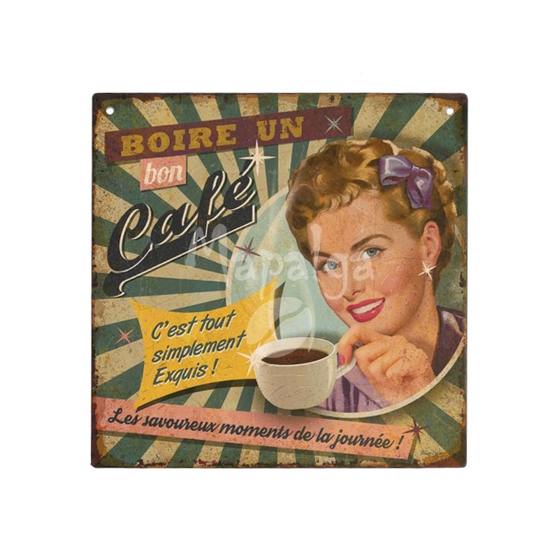 Placca decorativa bere un buon caffè 19x19 cm