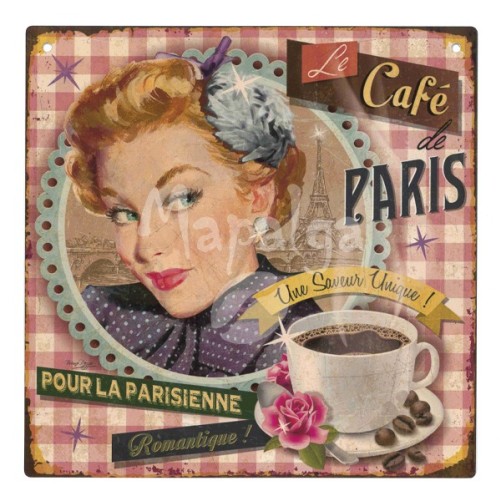 Placca decorativa Le Café de Paris 19x19 cm