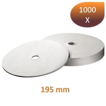 195mm round paper filters, by 1000 bartscher pieces