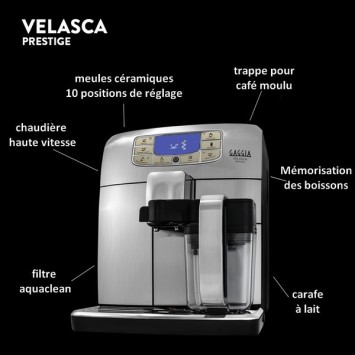Machine à café automatique VELASCA SILVER OTC GAGGIA RI8263/01 (4 x 250g de café offerts)