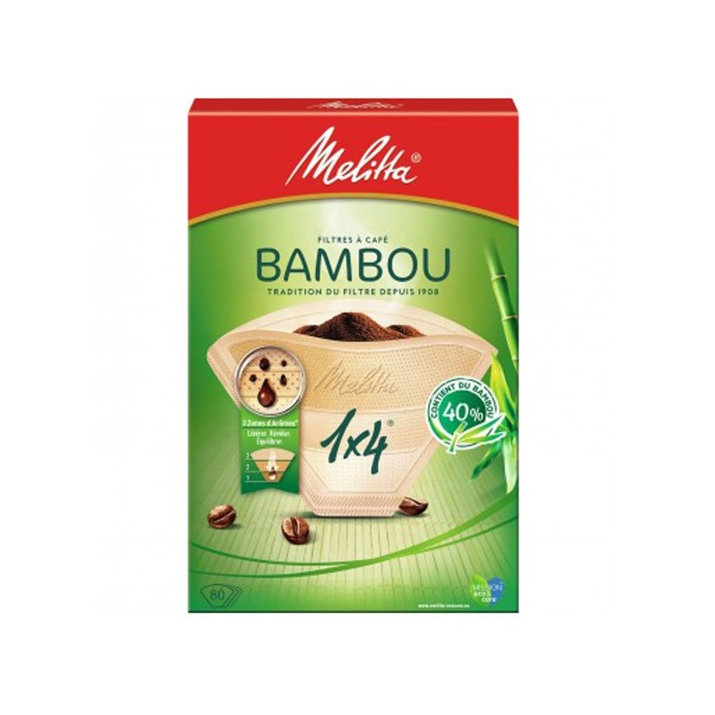 Filtri del caffè in bambù Melitta 1x4 80 unità